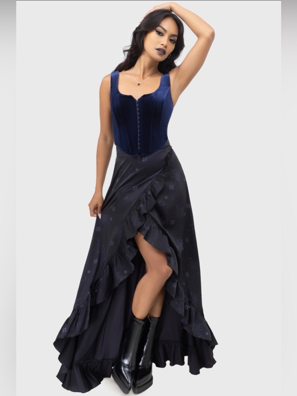 Killstar Starveil Maxi Skirt Celestial Ruffle Small - Picture 9 of 9